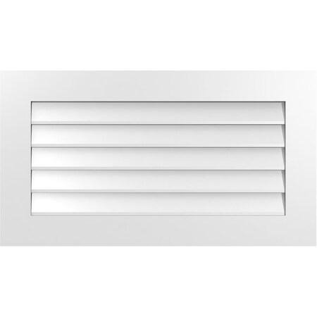 Ekena Millwork Vertical Surface Mount PVC Gable Vent: Non-Functional, w/3-1/2"W x 1"H, Standard Frame, 36"W x 20"H GVPVE36X2001SN